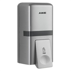 AIKE Wall Mount Liquid Soap Dispenser, 27oz Large Capacity with Extended Pump for Commercial Bathrooms(Silver)