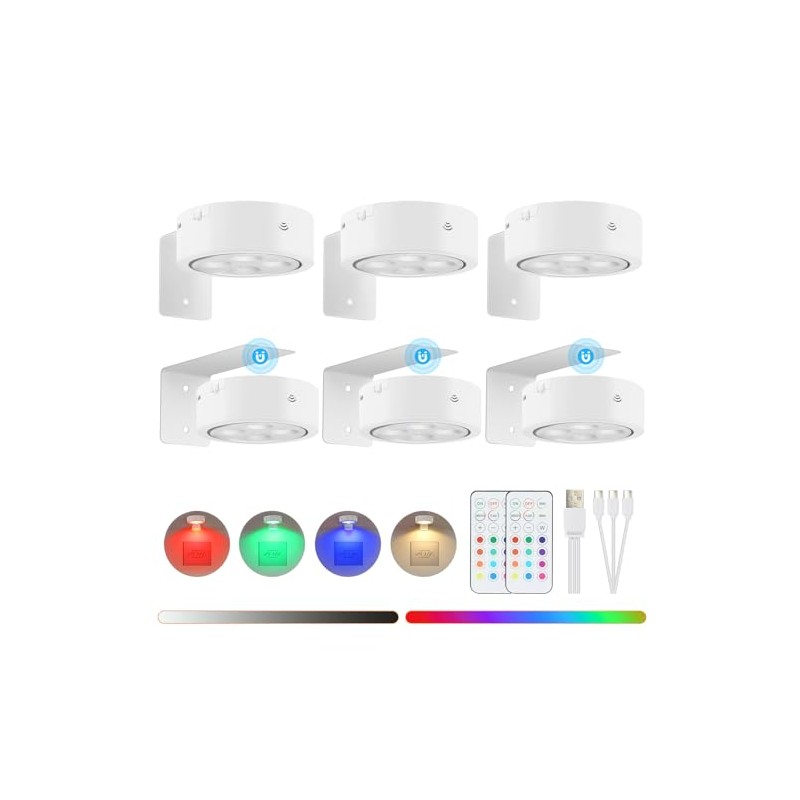 Lightsjoy Wireless Picture Light LED RGB Pack of 6