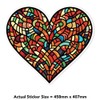 Extra Large 460mm 'Stained Glass Heart' Permanent Sticker Decal for