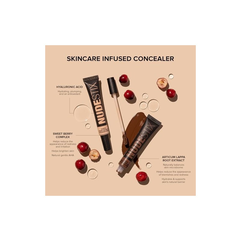 NUDESTIX NUDEFIX Cream Concealer Hydrating, Buildable Liquid Concealer for Dark