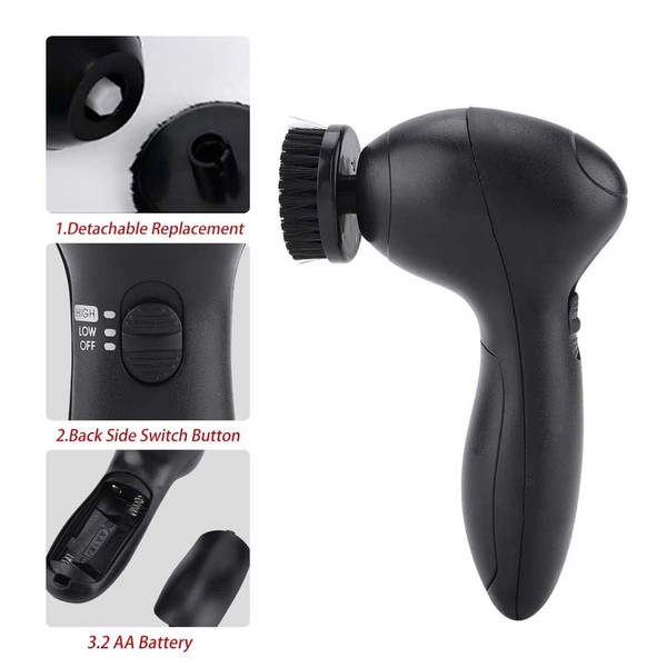 Portable Electric Shoe Polisher Cleaning Brushes for Leather Bags Car