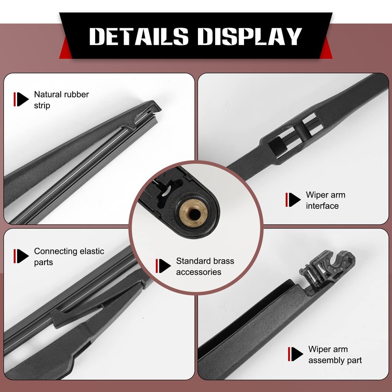 OTUAYAUTO Rear Wiper Back Arm Blade Set - Replacement for