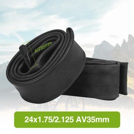 GRELiving Pack of 2 24 Inch Inner Tubes 24 x 1.75/2.125 AV35 mm Valve Compatible 20 Inch Bicycle Tube/Children's Bicycle/Electric Bicycle Inner Tube 24 x 1.75 24 x 1.95 24 x 2.0 24 x 2.125
