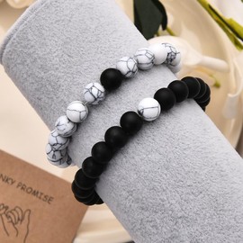 Couple Gifts for Him and Her Long Distance Bracelets Valentines Day Gift for Boyfriend Girlfriend Husband Wife Engagement Anniversary Bracelet Keepsake Wedding Gifts for Couples Gf Bf Spouse Present