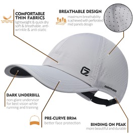 GADIEMKENSD Sport Caps Running Hat Golf Hats Mens Baseball Cap Quick Dry Lightweight Breathable Trucker Hat Outdoor Hiking Run A Go Dad Soft Unstructured Breezy Coll Mesh Hat for Men Women Light Gray