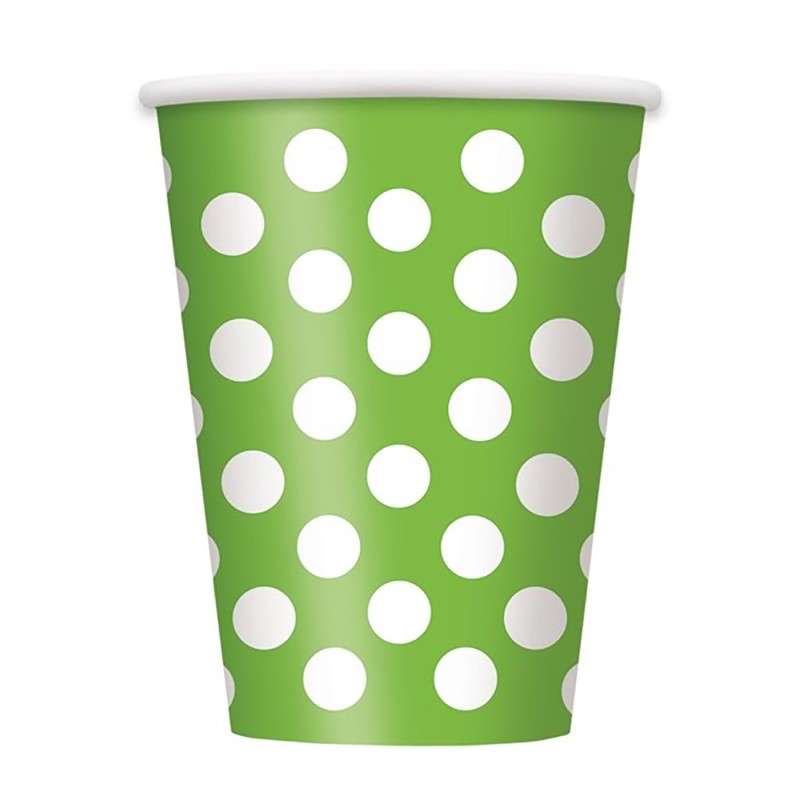 Polka Dot Party Paper Cups - 12 Oz, Sunflower Yellow,