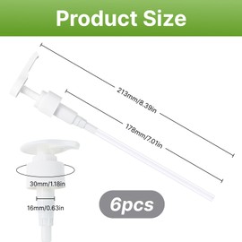 6 Stück Dosierpumpe für Nutrition, Vital Drink, Flaschen mit 28/410 Gewinde, Sirupspender Pumpspender, Rohr Kann Geschnitten Werden, Pumpkopf für Sirup, Shampoo, Conditioner, Geschirrspülmittel, Weiß