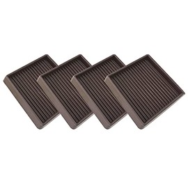 3X3 Square Rubber Furniture Caster Cups, TL-JIYPU Caster Cups with Anti-Sliding Floor Grip 4 PCS, Ideal Furniture Coasters, Floor Protectors Brown, Non Skid Furniture Pads, Rubber Furniture Cups