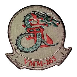 Squadron Nostalgia LLC VMM-265 Dragons (Tan) Patch- with Hook and Loop