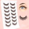 7 Pairs 3D Brown False Eyelashes Natural Look Fluffy Volume