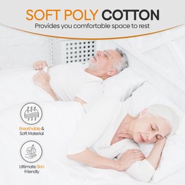 Oliver Bedding Soft Poly Cotton Hotel Pillows 4 Pack, Designed For Ultimate Luxury Sleep Experience with Hypoallergenic and Dust Mite Resistance, Premium Quality Hotel Pillow (4)