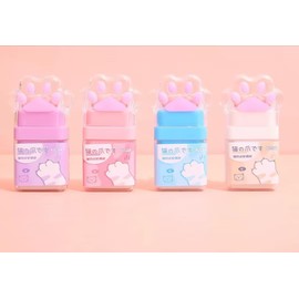 2Pcs Cat Paw Roller Eraser, Cute Cat Rubber, Multicolour Erasers for Kids, Colorful Roller Eraser, Kids Eraser with Shaving Roller Case for School Office Supply Stationery Erasers Office Supplies