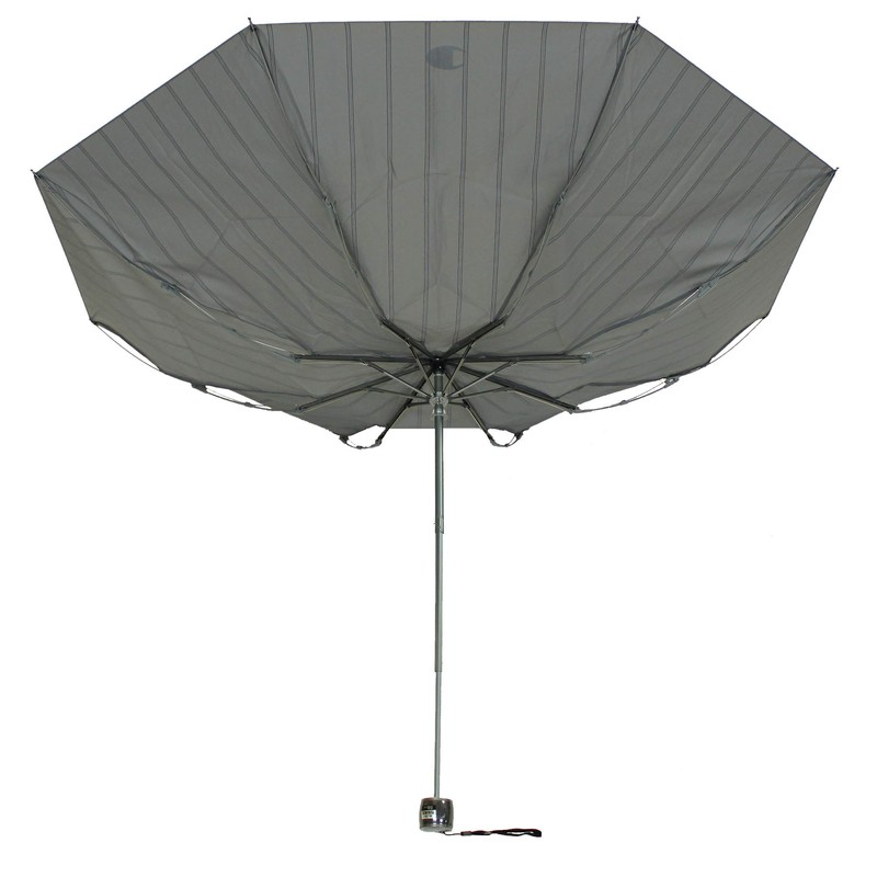 Champion CHM20MN58 Mini Folding Umbrella, Gray, Striped Pattern, 65cmX8R, Gentlemen,