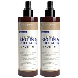 Joanne Jones Thickening Biotin & Collagen Leave-In Conditioner, 8-fl oz Spray Bottle, Boost Moisture and Shine for All Hair Types
