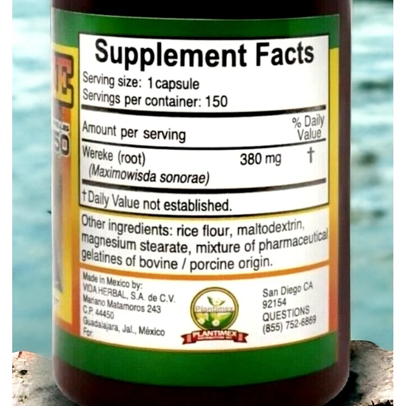 Plantimex Wereke Capsules Wereque 150 Capsulas Support Healthy Glucose By