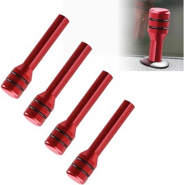 4 pomos de cerradura de puerta de carro, 4.9×1.2 cm, pasadores de extracción de puerta interior automático, cubierta de perno de elevación de puertas de aleación de aluminio, accesorios
