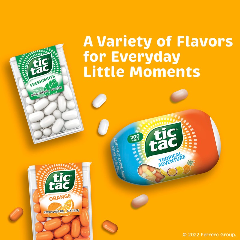 Tic Tac, Fruit Adventure Mints, 8 Count, On-The-Go Refreshment, 3.4