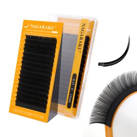 NAGARAKU Flache Ellipse Wimpernverlängerung 5. Generation Air Serie Einzelwimpern 1:1 Ultra Leichter Dünner Natürlicher Doppelte Spitzen Split Flat Eyelash Matt Schwarz 16 Reihen (0.15 C Curl 11mm）