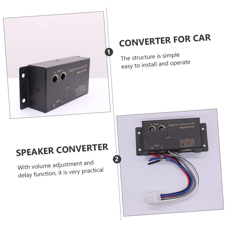 Gatuida 1set Car Audio Converter High to Low Frequency Adapter