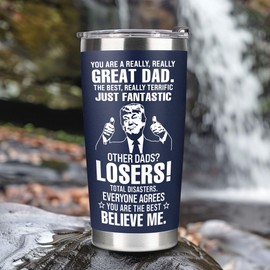VIWIS Gifts for Dad from Daughter, Son - Father's Day Gifts for Dad, Men - Dads Birthday Gift Ideas, Happy Birthday gifts for Dads, Fathers - Best Dad Ever Gift, Best dad Tumbler, 20 OZ dad Cup