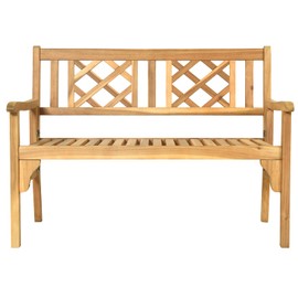 COSTWAY Folding Outdoor Wood Bench, 4 FT Acacia Wood Garden Bench for Park, Patio & Front Porch