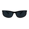 Mens All Black Sport Matte Plastic Biker Style Rectangular Oval