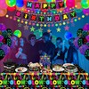 223 Pack Glow Neon Party Supplies Glow Party Tableware Set