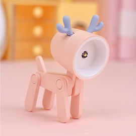 SpassLeben Cute Night Light for Kids, Mini Led Table Desk Lamp, Decorative Lamp Indoor Nightstand, Animal Pet Nightlights, Christmas Decorate Birthday Gifts for Children, Students (1 x Pink Deer)