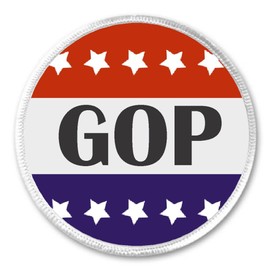 GOP (Grand Old Party/Republican) Red White Blue Stars 3" Sew On Patch