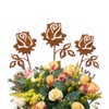 Lilienburg Set of 3 Rose Rust Stakes, Flower, Rust Rose