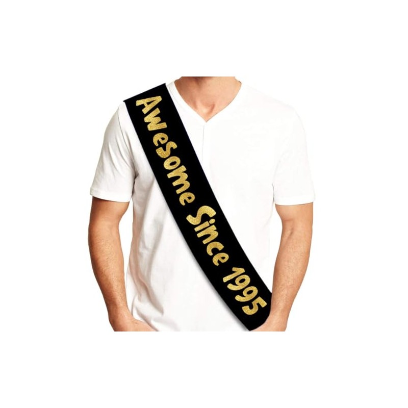 Awesome Since 1995 Black and Gold Sash - Happy 30th