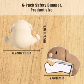 6 Pack table corner protectors for baby,Cute Dog Shaped baby proofing edge protectors for Kids,Silica Gel Furniture Corner Guard, Fun Cute & Colorful Safety Bumpers with Strong Adhesion, Child Safety.