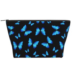 moremohome butterfly makeup bag,blue butterfly bag,accessories y2k,butterfly purse for women,Makeup Bag Organizer,Large Capacity Travel Cosmetic Bag,Toiletry Bag
