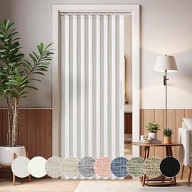 MIULEE Accordion Style Magnetic Folding Door Curtains for Doorways/Closet, Room Divider Pleated Drapes with Hooks for Interior Living Room/Bedroom/Open Closet, White, W34 x L78 inches, 1 Panel