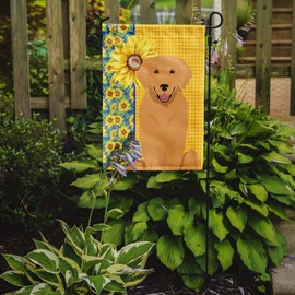 Caroline's Treasures WDK5424GF Summer Sunflowers Gold Golden Retriever Garden Flag Mailbox Flag Decorative Yard Flag Banner Outside Patio Artwork Yard Flower Beds, Garden Size, Multicolor