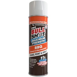 Bull Shot BBQ MAX Pro Super-Concentrated Foaming Grill Cleaner, AS SEEN ON TV, Made in USA, Shake, Point & Spray, Emulsifies Grease & Char on Grills, Stove Burners, Drip Pans & More