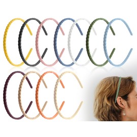 Emezddo 11 Piece Headbands Set, Plastic Thin Hair Bands, Elegant Hairstyle Headbands, Women's Headband with Teeth, for Children Women and Girls (11 Colours, 7 mm)