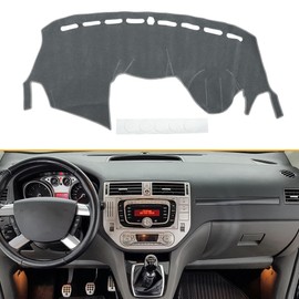 Partuto Dashboard Cover Anti-Slip/Anti Dust Dash Cover Mat Carpet for Ford Kuga 2 2015 Polyester Gray