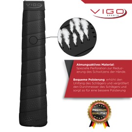 VIGO SPORTS - Pro Airmax [Set of 3] Overgrip Tennis Racket Grip Tape with Anti Sweat Technology Thanks to Special Perforation - Tennis Grip Tape for Optimal Racket Control with Easy Assembly