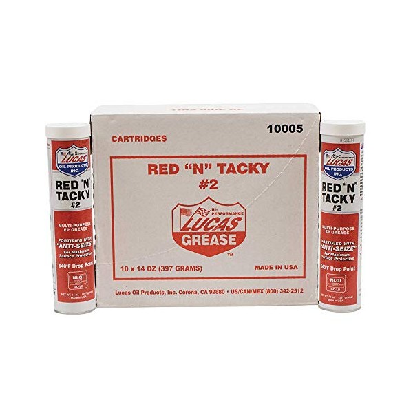 Lucas Oil Red N Tacky Grease, (10 Pack)