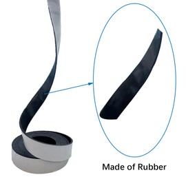 Salimhib Solid Rubber Strips with Adhesive 1/8 (.125)" Thick X 1" Wide X 10'Long, Solid Rubber Sheet Rolls Self Adhesive for Anti-Slip, Anti-Vibration (1" X10'X1/8")