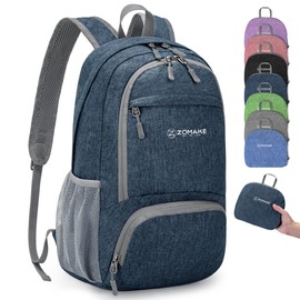 ZOMAKE 20L Lightweight Packable Hiking Backpack for Women Men - Small Hiking Daypack for Travel - Tear Resistant Foldable Day Pack for Camping Outdoor Sports(Navy Blue)