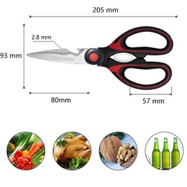 CHANSHIN Kitchen Scissors,Sharp Scissors for Kitchen Shears with Cover Cooking Scissors Multi-Purpose Kitchen Shears for Chicken, Fish, Poultry, Meat, Vegetable, BBQ, Flower, Nut