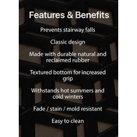 Rubber Stair Treads Non-Slip Outdoor 42”x10” (5-Pack) – Anti-Slip Step Mat