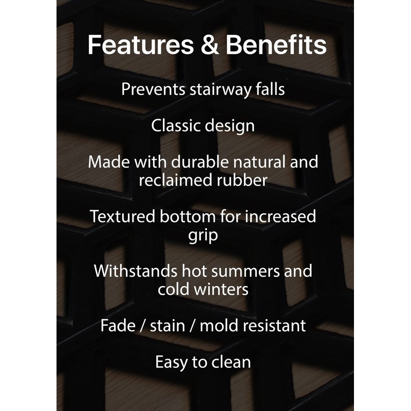 Rubber Stair Treads Non-Slip Outdoor 42”x10” (5-Pack) – Anti-Slip Step