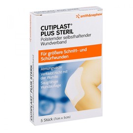 Smith & Nephew GmbH CUTIPLAST Plus steril Wundverband 7 cm x 5 cm, Wundauflagen, 5 Stück