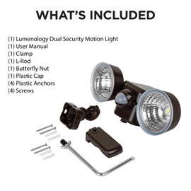 Limitless Innovations Lumenology Dual Security Motion Sensor Spotlights with Adjustable Heads and Sensitivity - Ultra-Bright 1,000 Lumen LED Flood Light - Waterproof/Outdoor (Dark Bronze)