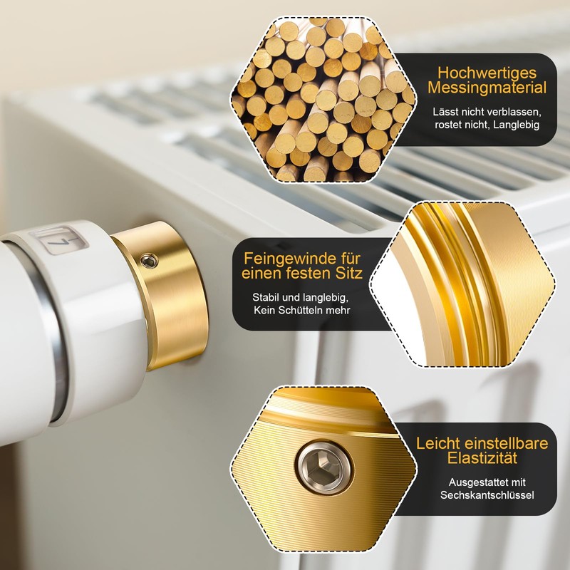 Hiboom 2 x Brass Heating Valve Adapter, M30 x 1.5