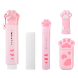 FEQDWOX 5 Pcs Cute Cat Claws Stationery Set Cartoon Kawaii Stationery Set Multipurpose Stationery
