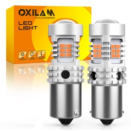 OXILAM 7507 PY21W BAU15S LED Bulbs Amber Yellow 2800LM for Turn Signal Lights with Build-in Load Resistor CANBUS Error Free 2641A 12496 7507AST Bulb Replacement (2PCS)